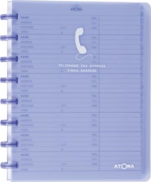 Atoma carnet fax et e-mail, ft a5, 108 pages, couverture transparente