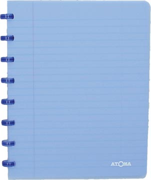 Atoma trendy cahier, ft a5, 144 pages, ligné, transparant blauw