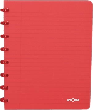 Atoma trendy cahier, ft a5, 144 pages, ligné, transparant rood