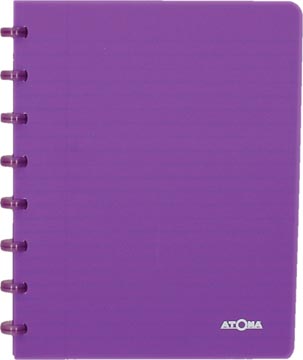 Atoma trendy cahier, ft a5, 144 pages, ligné, transparant paars