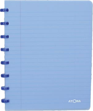 Atoma trendy cahier, ft a5, 144 pages, quadrillé 5 mm, transparant blauw