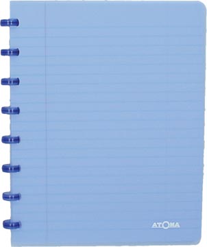 Atoma trendy cahier, ft a5, 144 pages, commercieel quadrillé, transparant blauw