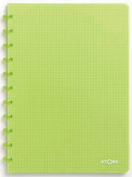 Atoma trendy cahier, ft a4, 144 pages, quadrillé 5 mm, transparant groen