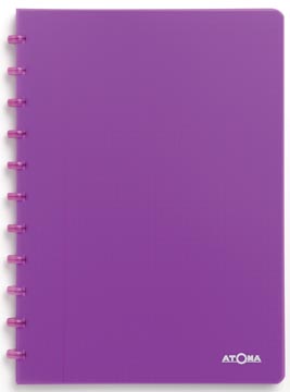 Atoma trendy cahier, ft a4, 144 pages, quadrillé 5 mm, transparant paars