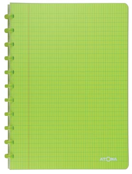 Atoma trendy cahier, ft a4, 144 pages, commercieel quadrillé, transparant groen