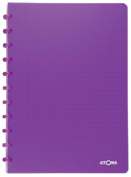 Atoma trendy cahier, ft a4, 144 pages, commercieel quadrillé, transparant paars