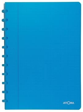 Atoma trendy cahier, ft a4, 144 pages, commercieel quadrillé, transparant turkoois