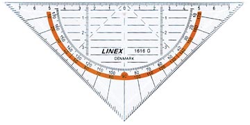 Linex equerre geometrique, 16 cm