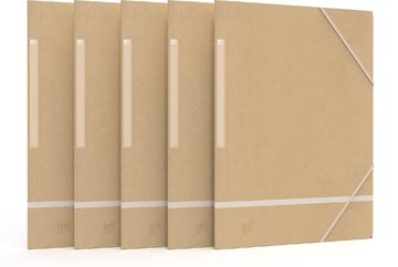 Oxford chemisa à rabats touareg, ft a4, en carton, beige et blanc, paquet de 5 pièces