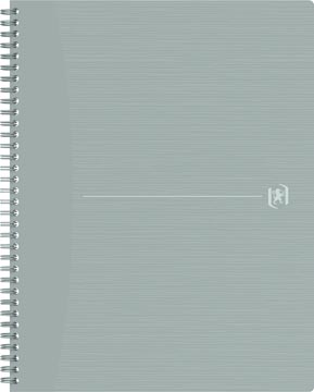Oxford origin cahier spiralé, ft a4+, 140 pages, quadrillé 5 mm, gris