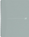 Oxford origin cahier spiralé, ft a4+, 140 pages, quadrillé 5 mm, gris