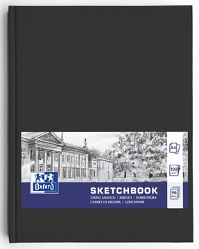 Oxford "sketchbook" carnet de dessin, 96 feuilles, 100 g/m², ft a4, noir