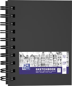 Oxford carnet de dessin, 80 feuilles, 100 g/m², ft a6, noir