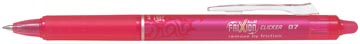 Roller rétractable pilot frixion ball clicker, pointe medium, 0,7 mm, rose