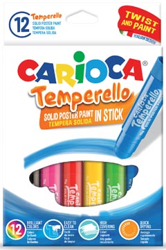 Carioca stick gouache temperello, étui cartonné de 12 pièces