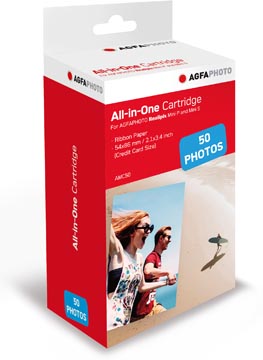 Agfaphoto recharge pour imprimante realipix mini p, cartouche et 50 feuilles papier photo
