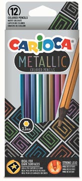 Carioca crayon de couleur metallic, 12 pièces en étui cartonné