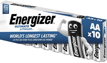 Energizer piles ultimate lithium aa/l91, paquet de 10 pièces