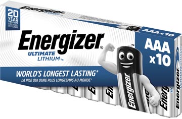 Energizer piles ultimate lithium aaa/l92, paquet de 10 pièces