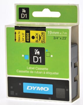 Dymo d1 ruban 6 mm, noir sur jaune