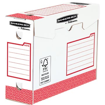 Bankers box basic boîte archivage heavy duty, ft 9,5 x 24,5 x 33 cm, rouge, paquet de 20 pièces