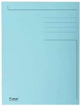 Exacompta chemise de classement foldyne ft 24 x 32 cm (pour ft a4), bleu clair, paquet de 50 pièces