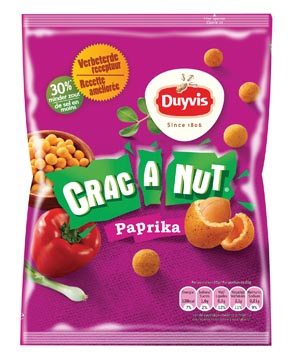 Duyvis noix crac a nut paprika, sachet de 200 grammes