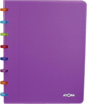 Atoma tutti frutti cahier, ft a5, 144 pages, quadrillé 5 mm, transparant paars