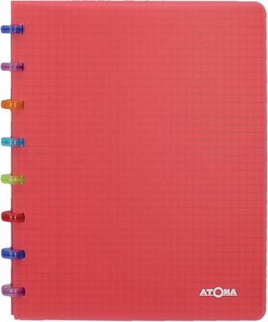 Atoma tutti frutti cahier, ft a5, 144 pages, commercieel quadrillé, transparant rood