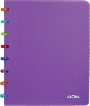 Atoma tutti frutti cahier, ft a5, 144 pages, commercieel quadrillé, transparant paars