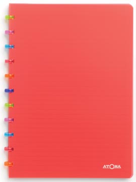 Atoma tutti frutti cahier, ft a4, 144 pages, quadrillé 5 mm, transparant rood