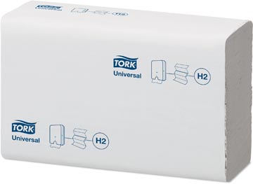Tork xpress universal essuie-mains, 1 pli, système h2, blanc, paquet de 20 pièces