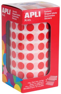 Apli kids gommettes sur rouleau, cercle diamètrer 10,5 mm, rouge