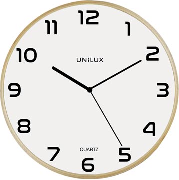 Unilux horloge baltic, diamètre 30,5 cm, bois en blanc