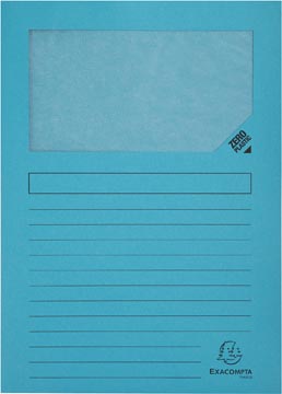 Exacompta pochette coin à fenêtre forever, paquet de 100 pièces, bleu clair