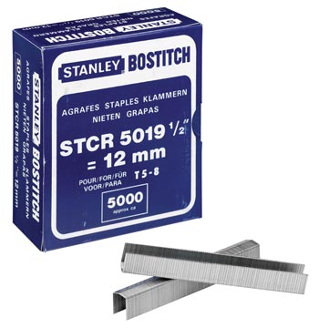 Bostitch agrafes stcr501912e (12 mm), pour pc8000, boîte de 5.000 agrafes