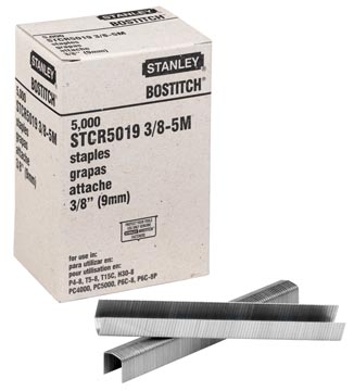Bostitch agrafes stcr501910e, 10 mm, pour pc8000, boîte de 5.000 agrafes