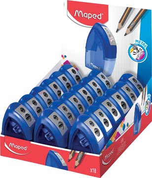 Maped taille-crayon tonic métal 2 trous, boîte de 18 pièces