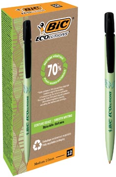 Bic media clic bio-based ecolutions stylo bille, noir