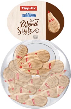 Tipp-ex mini pocket mouse wood style, présentoir de 40 pièces