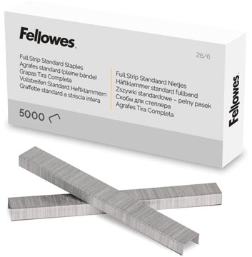 Fellowes agrafes 26/6, full strip, boîte de 5.000 agrafes