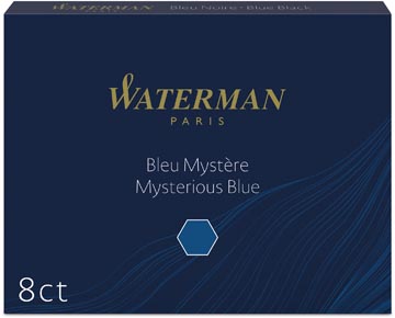 Waterman cartouches d'encre standard 23, bleu-noir, boîte de 8 pièces