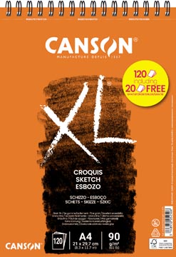 Canson bloc de croquis xxl 90 g/m² ft a4, 100 + 20 feuilles gratuit