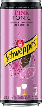 Schweppes pink tonic, sleek canette de 33 cl, paquet de 24 pièces