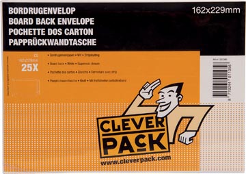 Cleverpack bordrugenveloppen, ft 162 x 229 mm, avec bande adhésive, blanc, paquet de 25 pièces