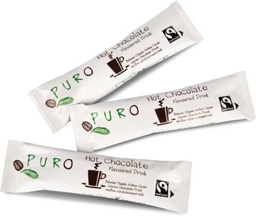 Puro sachets de poudre de cacao, du commerce équitable, 25 g, boîte de 100 pièces