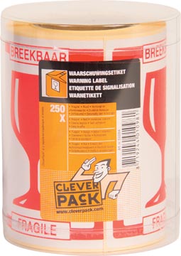 Cleverpack etiketten fragile, paquet de 250 pièces