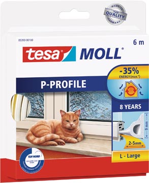 Tesa moll classic coupe-vent p-profil, 6 m , blanc