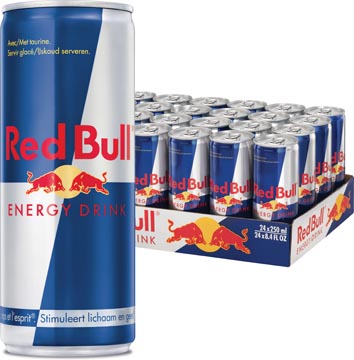 Red bull boisson énergisante, regular, cannette de 25 cl, paquet de 24