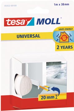 Tesa moll universal bande de seuil, 1 m x 38 mm, blanc